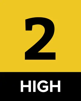 A yellow icon with a '2' in black and the text 'HIGH' in white