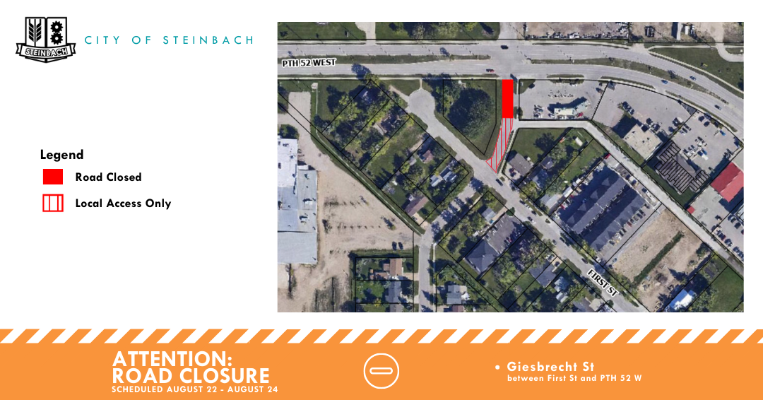 Road Closures Lumber Ave and Fifth St, Giesbrecht Ave
